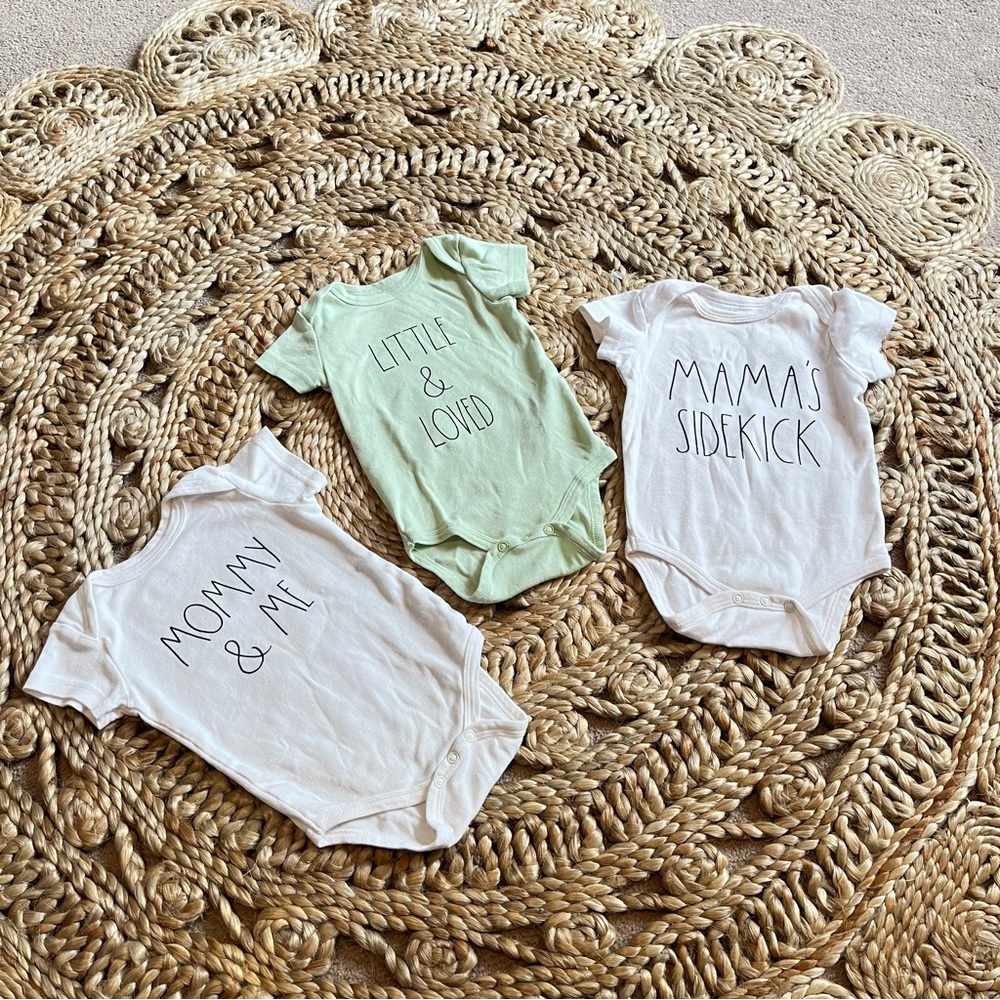 RAE DUNN Baby Onesies 6-9M